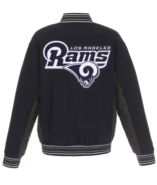 Los Angeles Rams Navy and Gray Varsity Wool Jacket