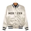 Mercer White Varsity Satin Jacket