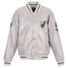 Silver Miami Heat Varsity Jacket