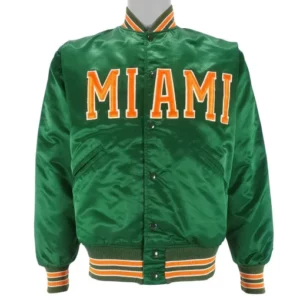 80’s Miami Hurricanes Green Bomber Jacket
