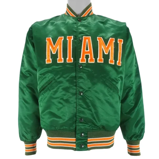 80’s Miami Hurricanes Green Bomber Jacket
