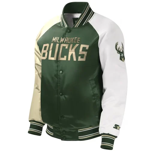 Milwaukee Bucks Youth Hunter Green Varsity Jacket