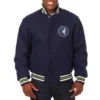 Minnesota Timberwolves Navy Blue Varsity Jacket