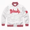 Script Nebraska Huskers Varsity White Jacket