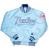 New York Yankees 90s Light Blue Satin Jacket