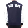 NY Yankees Logo Blended Navy Blue Varsity Jacket