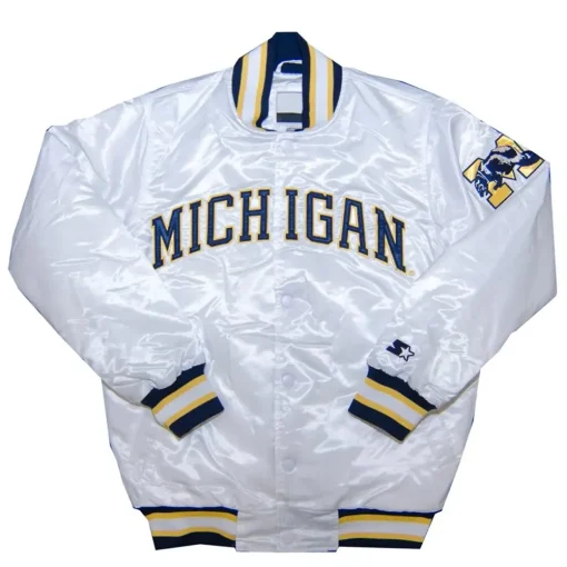 Michigan Wolverines O-Line Varsity White Jacket