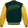 Oakland Athletics MLB Yellow and Green Varsity Jacket