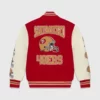 OVO San Francisco 49ers Red and White Varsity Jacket