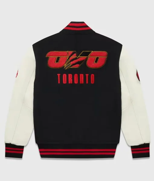 OVO Toronto Raptors Black and White Varsity Jacket
