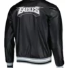 Philadelphia Eagles Metallic Black Leather Jacket