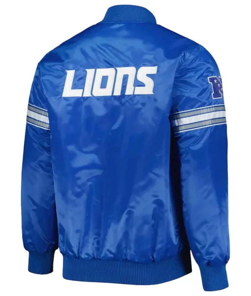 The Pick and Roll Detroit Lions Blue Satin Jacket