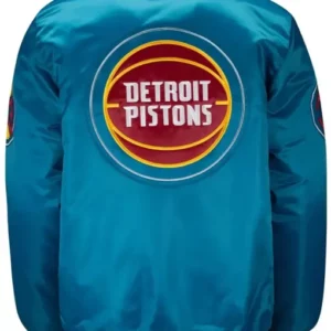 Pistons Ty Mopkins Teal Bomber Jacket