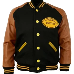 1955 Pittsburgh Steelers Varsity Brown and Black Jacket