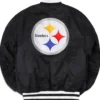 Pittsburgh Steelers MA-1 Black Satin Jacket