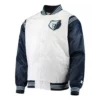 Memphis Grizzlies Renegade White and Navy Varsity Jacket