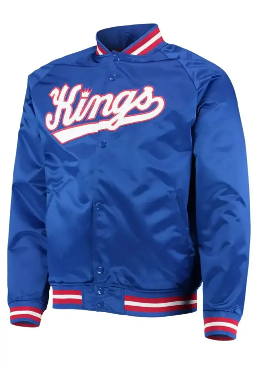 Sacramento Kings Hardwood Classics Royal Blue Bomber Jacket