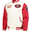 Cream San Francisco 49ers Retro Classic Varsity Jacket