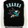 San Jose Sharks Black and White Varsity Jacket