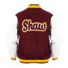 Shaw University Maroon and White Varsity Jacket