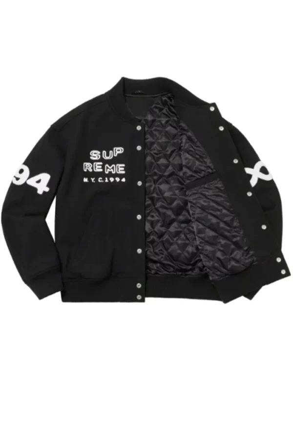 Supreme Tourist Black Varsity Jacket - Buy now with free shipping