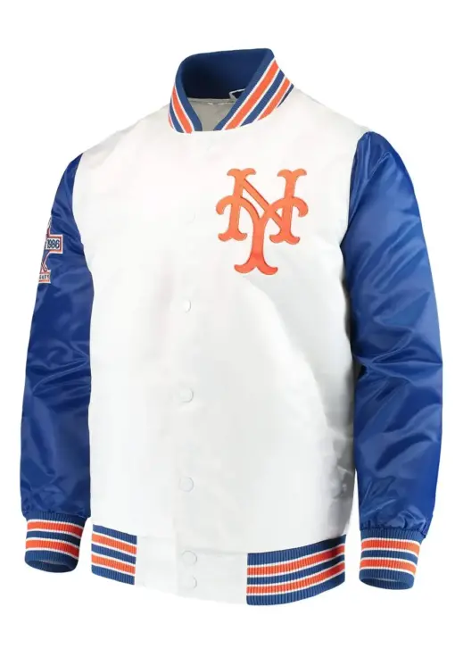 NY Mets The Legend Blue and White Bomber Jacket