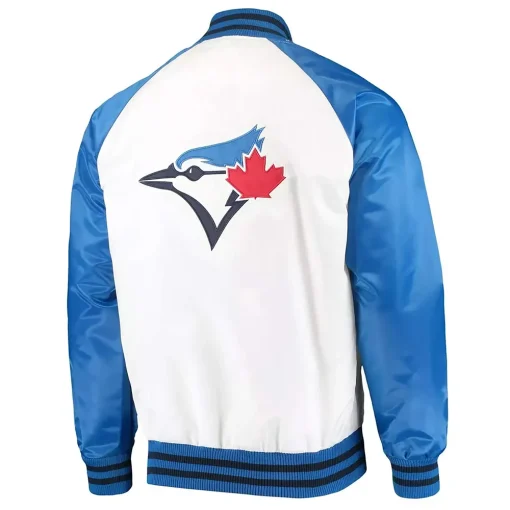 Toronto Blue Jays Clean Up Hitter White and Blue Bomber Jacket