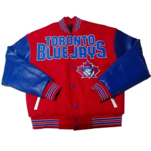 Toronto Blue Jays Red and Blue Varsity Jacket