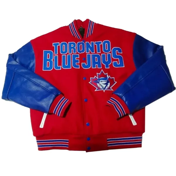 Toronto Blue Jays Red and Blue Varsity Jacket