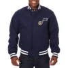 Utah Jazz Varsity Navy Blue Bomber Jacket