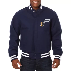 Utah Jazz Varsity Navy Blue Bomber Jacket