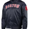 Boston Red Sox Wordmark Navy Blue Satin Jacket