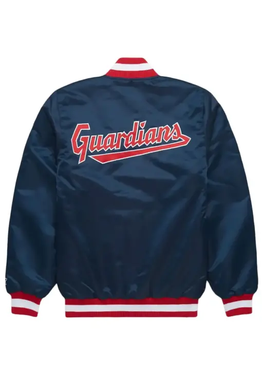 X Cleveland Guardians Blue Satin Jacket