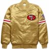 Striped San Francisco 49ers Replica Golden Satin Jacket