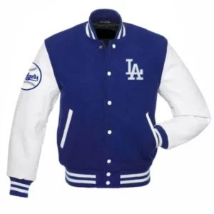 Los Angeles Dodgers Blue and White Varsity Jacket