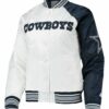 Starter Replica Endzone Dallas Cowboys White and Navy Blue Jacket