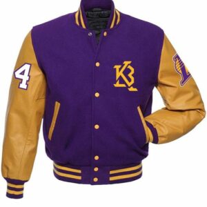 KB 24 Angel Los Angeles Lakers Varsity Purple and Yellow Jacket