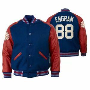 New York Giants Evan Engram Varsity Red and Blue Jacket