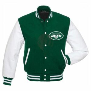 NY Jets Varsity Green and White Jacket