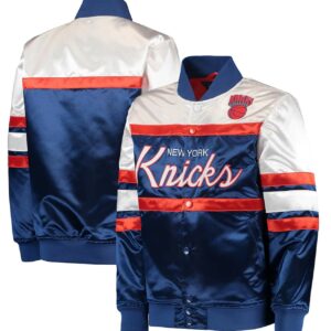 NY Knicks Hardwood Classics Blue and White Jacket