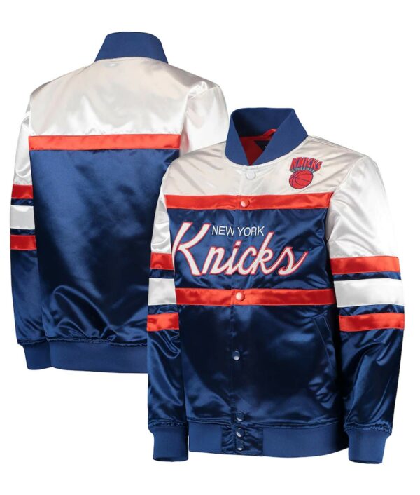 NY Knicks Hardwood Classics Blue and White Jacket