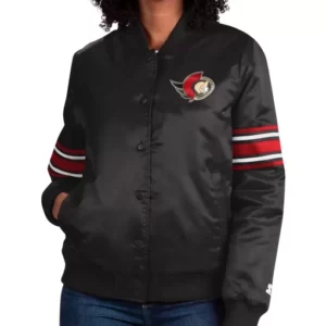 Ottawa Senators Striped Black Bomber Jacket