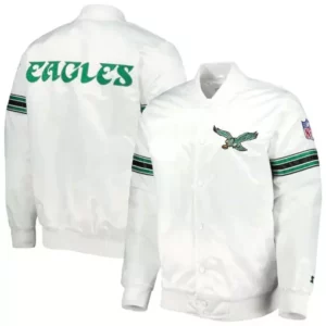 Philadelphia Eagles The Power Forward White Bomber Jacket