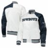 Starter Replica Endzone Dallas Cowboys White and Navy Blue Jacket