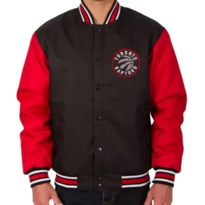 Toronto Raptors Black and Red Varsity Jacket