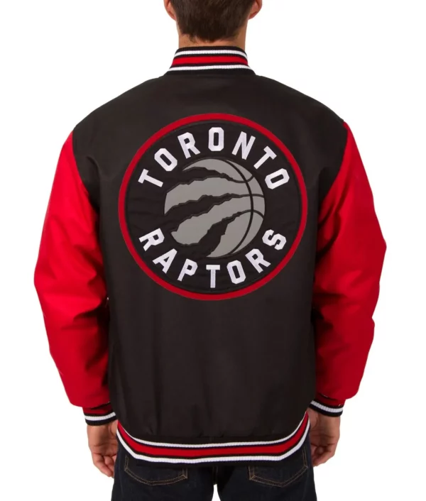Toronto Raptors Black and Red Varsity Jacket