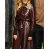 NFL CHARISSA THOMPSON BROWN LEATHER COAT