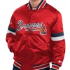 Atlanta Braves Red Home Game Varsity Satin Jacket