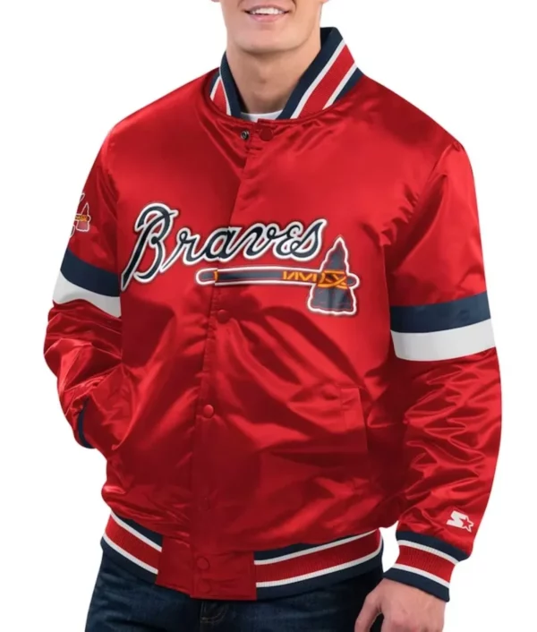 Atlanta Braves Red Home Game Varsity Satin Jacket