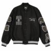 Asap Rocky Stussy CDG Black Varsity Jacket